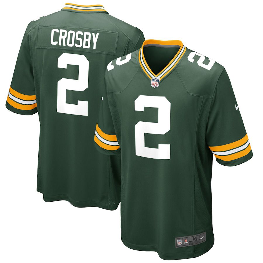 Men Green Bay Packers 2 Mason Crosby Nike Green Game NFL Jersey